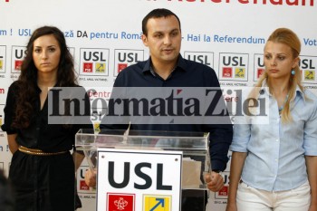 Ionut Bujor, Fulga Astilean, Ciprian Ardelean. Manuela Rogoz si Marin Vaida, la conferinta de presa a Organizatiei judetene a TSD Satu Mare