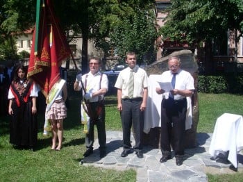 Stefan Kaizer, Stefan Leitner si Johann Frstenheizler la inaugurarea monumentului