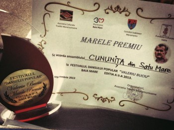 Ansamblul Cununiţa a câştigat Marele Premiu la Festivalul dansului popular "Valeriu Buciu"