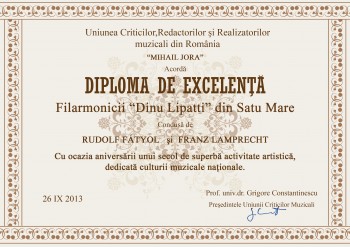 Diploma conferită de Uniunea Criticilor Muzicali