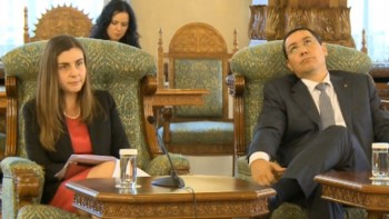 Ioana Petrescu şi Victor Ponta la discuţiile de la Cotroceni