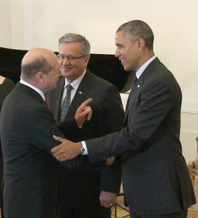 Obama şi Băsescu s+au întâlnit în Polonia