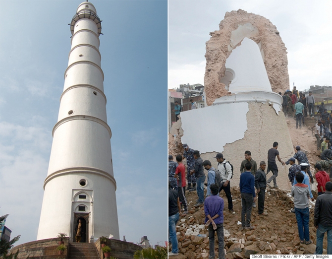 Turnul istoric Dharara din Kathmandu s-a prăbușit