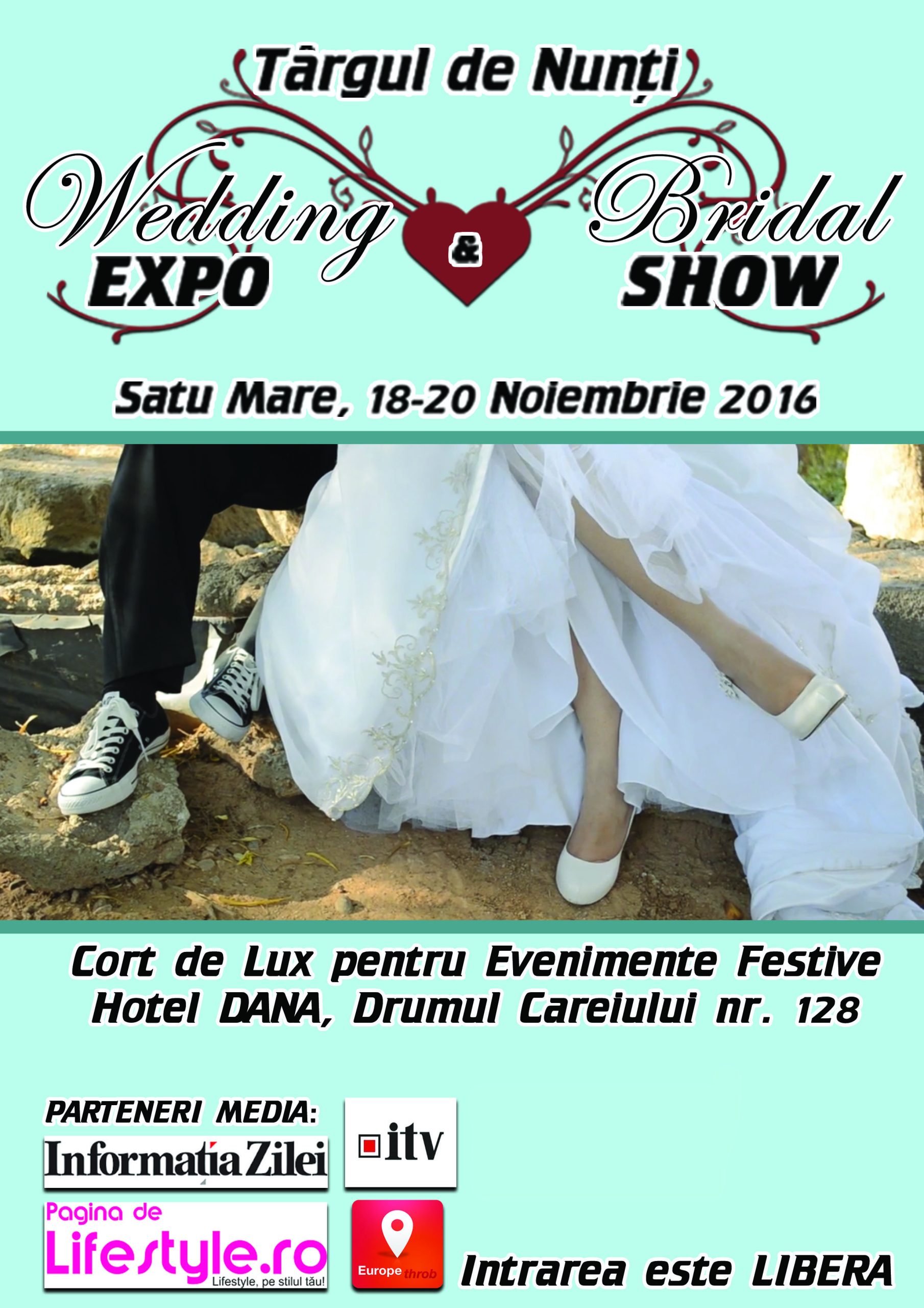Wedding EXPO & Bridal SHOW are loc în perioada 18 - 20 noiembrie 2016 în Cortul de lux pentru evenimente al Hotelului Dana de pe Drumul Careiului nr. 128.