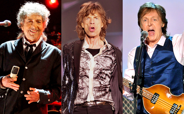 Bob Dylan, Mick Jagger, Paul McCartney