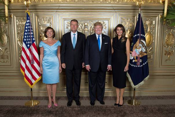 Klaus Iohannis şi soţia sa, Carmen Iohannis, alături de Donald Trump și soţia sa, Melania Trump