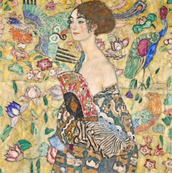 Locul II: Gustav Klimt, „Lady with a Fan”, 1917/1918, ulei pe pânză, 100,2 x 100,2 centimetri: preț de ciocan 74 milioane de dolari (estimare 82,6 milioane) pe 27 iunie la Sotheby's din Londra