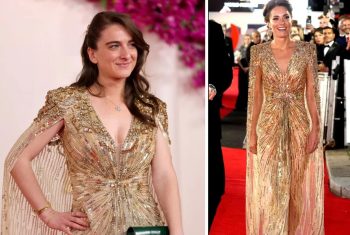 Vedeta care a defilat la Oscar 2024 într-o rochie identică cu cea purtată de Kate Middleton în 2021