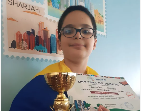 Un elev român eminent, premiat la un concurs mondial de aritmetică mental