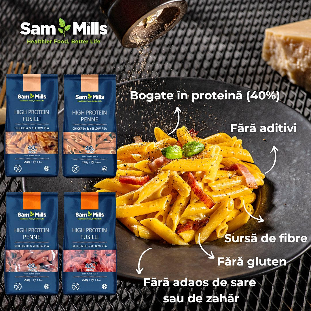 Paste high protein de la Sam Mills: Gust delicios și nutriție optimă!